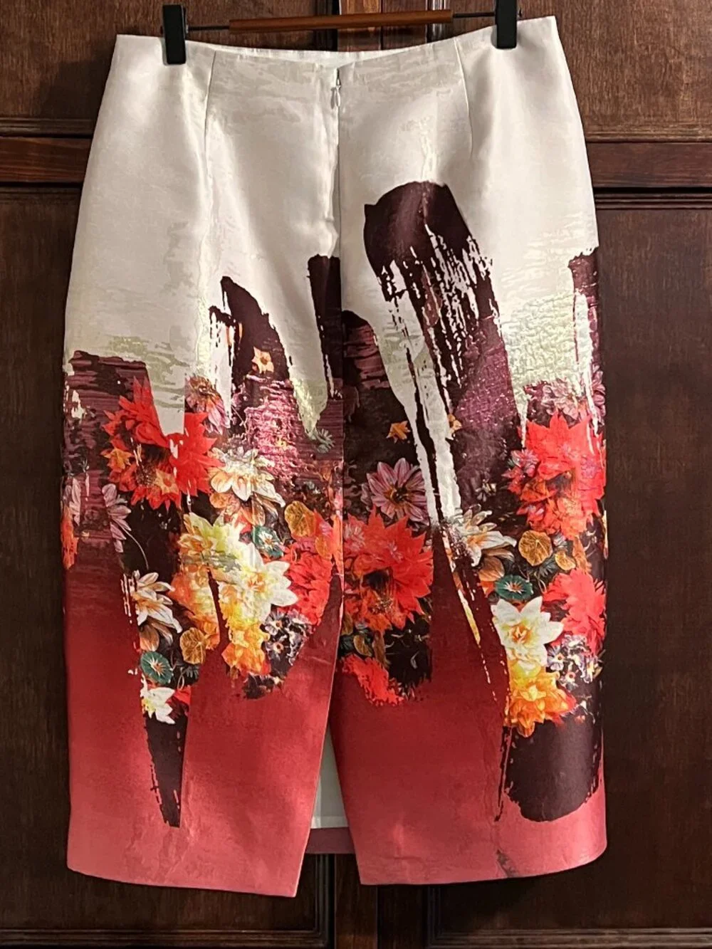 J CREW COLLECTION PAINTERS FLORAL METALLIC SKIRT SIZE 8 - Picture 2 of 13